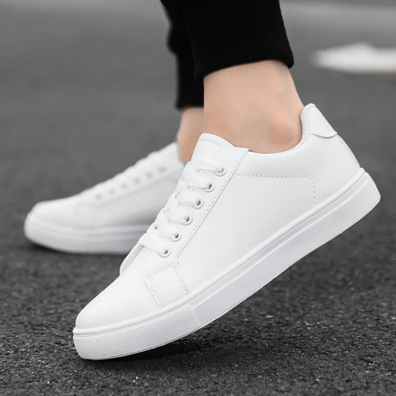 Weiß Schwarz Männer Schuhe Bequeme Casual Skateboard Schuhe Männer Solide Freizeit Turnschuhe Leichte Wanderschuhe