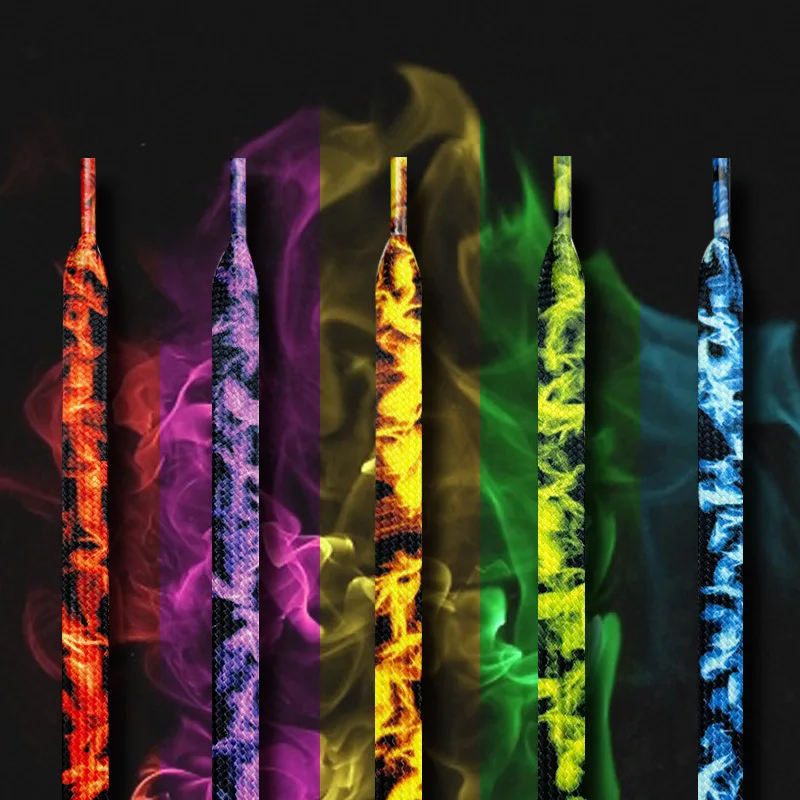 Neue Feuer-Schnürsenkel für Turnschuhe, Universum, Galaxie, flach, klassische Schnürsenkel, Basketball, Sport, Tennis, Schnürsenkel, Herren und Damen, Schnürsenkel Image