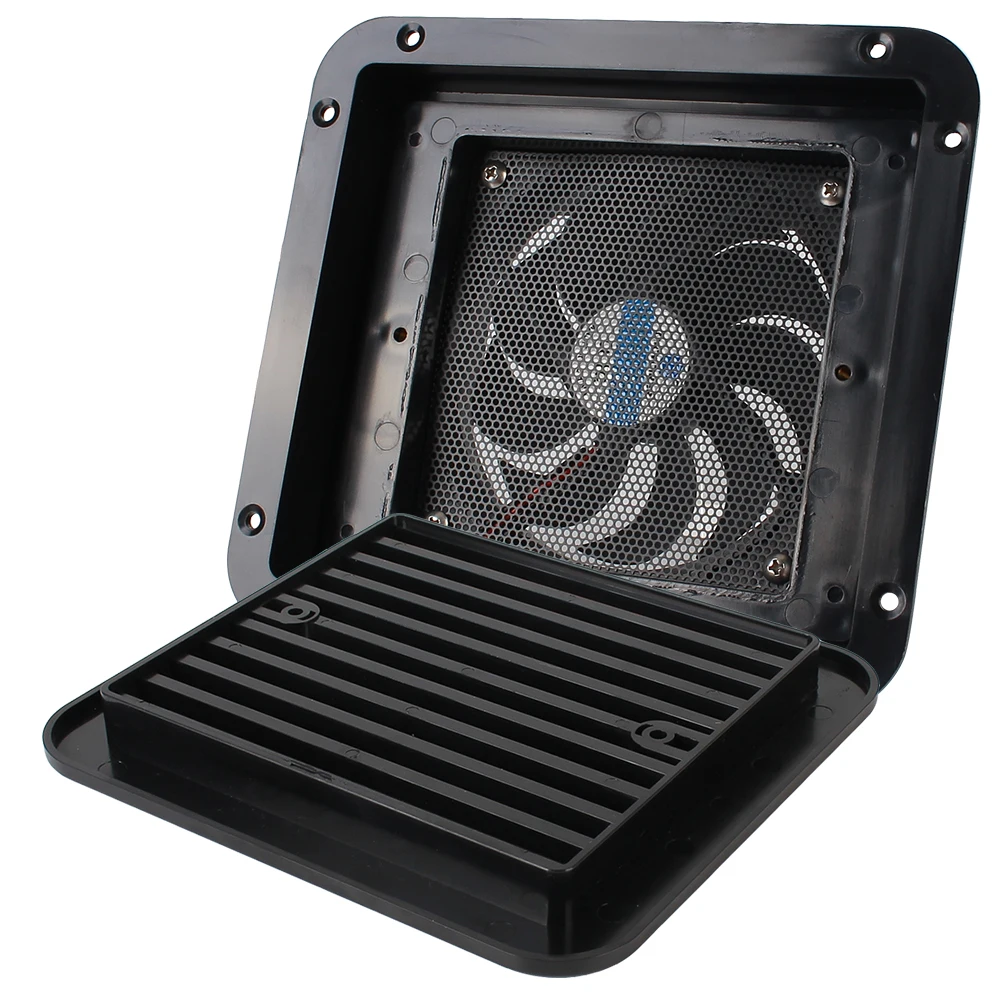 Seitliche Luftauslass-Kühlschranköffnung mit Lüfter, geräuschloses Wohnwagen-Zubehör für Wohnmobile, Anhänger, Wohnwagen, 12 V, starke Windbelüftung, Abluftventilatoren Image