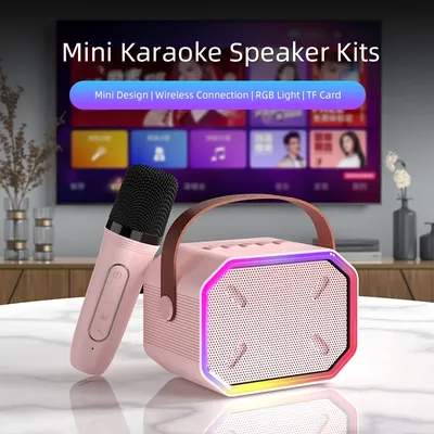 Drahtlose Mikrofon Karaoke-Maschine für zu Hause ktv Kinder und Erwachsene Mini tragbare Bluetooth-Lautsprecher LED-Lichter Kind Weihnachts geschenke