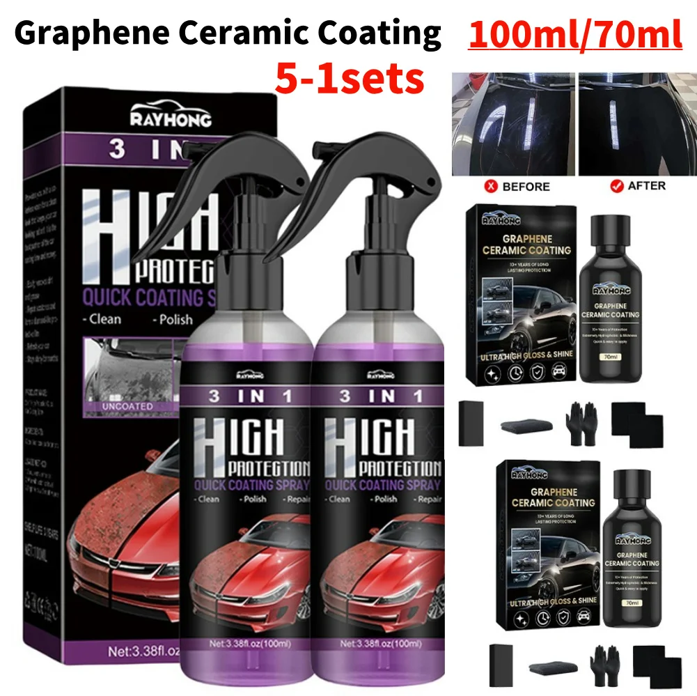 100ml Graphen Keramik beschichtung fortschritt liche Technologie Super hydrophobe Wartung Flüssigkeit UV Glow Graphen Glas plattiert Auto politur Image