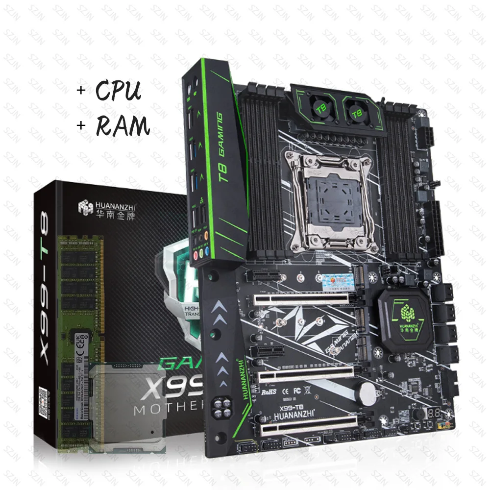 Huananzhi X99-T8 Motherboard lga 64043-3 usb 2011 nvme m.2 ssd unterstützt ddr3 reg ecc Speicher und xeon e5 v3 v4 Prozessor Image