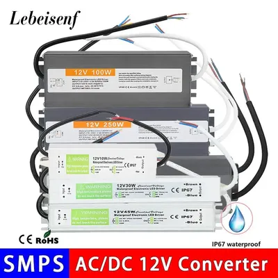12V 10W-400W Wasserdichte IP67 Schaltnetzteil LED Beleuchtung Transformator AC zu DC 12V konstante Spannung DC Led-treiber Adapter Image