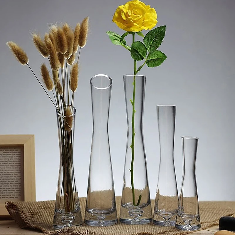 Transparente Glas blumenvase kleine Vase Hydro ponik Pflanze Blume Terrarium Luxus Zimmer tisch Wohnkultur Hochzeits dekoration