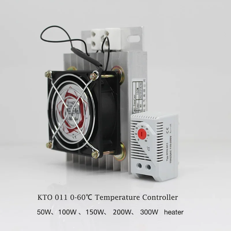 KTO011 0-60'C Temperaturregler PTC-Heizlüfter 50 W 100 W 150 W 200 W 300 W Feuchtigkeitsbeständige industrielle elektrische Schrankheizung Image
