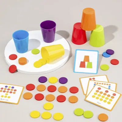 Children's Wooden Creative Thinking Color Cognitive Classification Cup Color Classification Stacking Cup Game Educational Toys