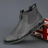 Neue Frühling Leder lässige Turnschuhe Männer Mode gelb Herren High Top Schuhe Leder Mokassins