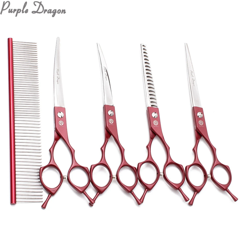 Hund Schönheit Schere Lila Drache Japan Edelstahl Goldene Pflege Hund Professionelle Zubehör Pet Schneiden Schere Kit Z3009 Image