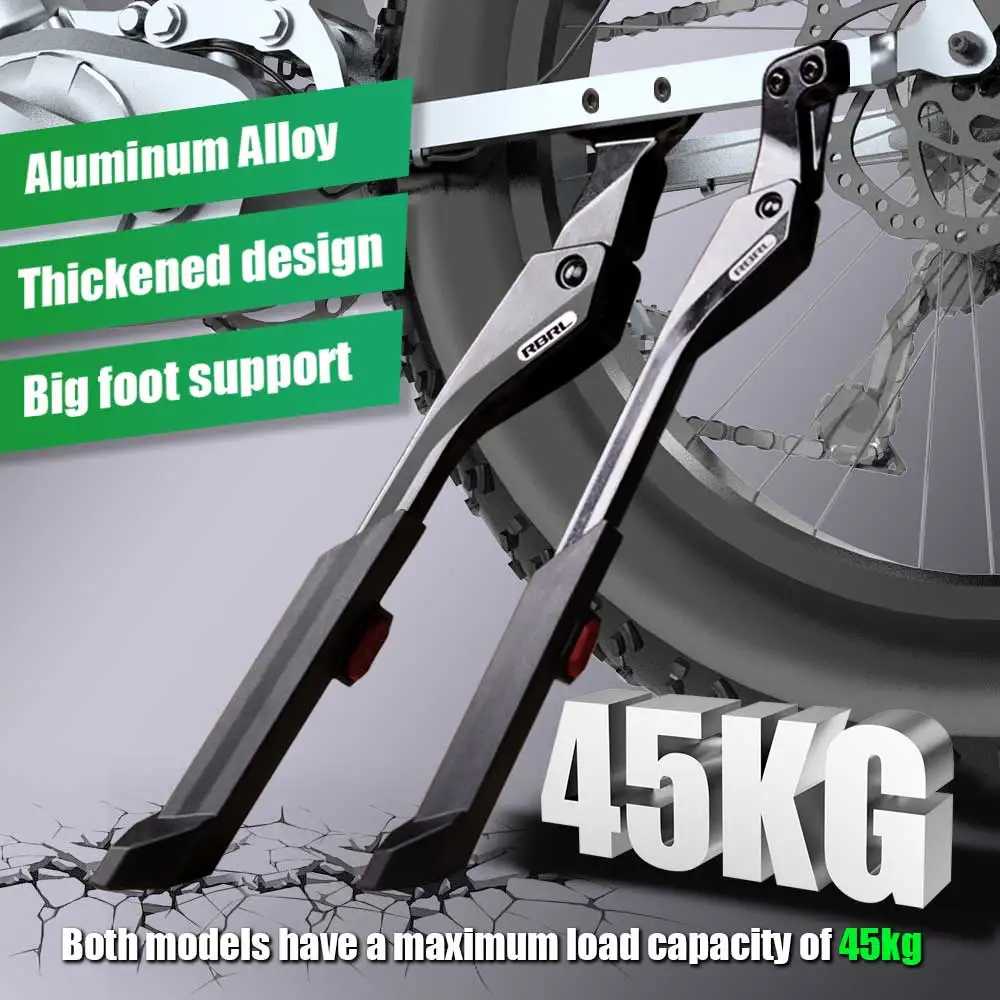 RBRL Fahrradständer, verstellbarer MTB-Fahrradständer, Aluminiumlegierung, verdickter Fahrrad-Seitenstützständer für 24–29 Zoll Rennrad-Elektrofahrrad