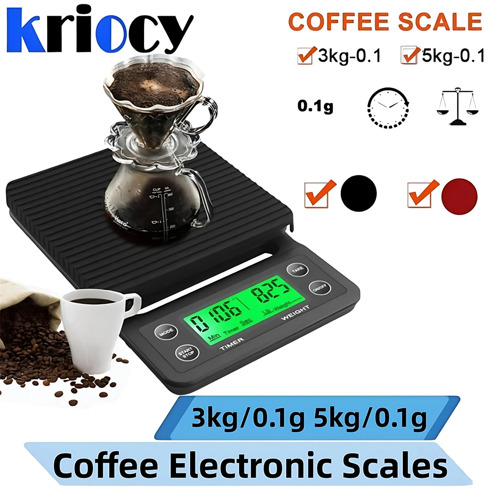 Mit Timer für Lebensmittel waage mit Mini-Haushalts waage elektronische Kaffee waage digitale LCD 3kg 0,1g Küchen waage Image