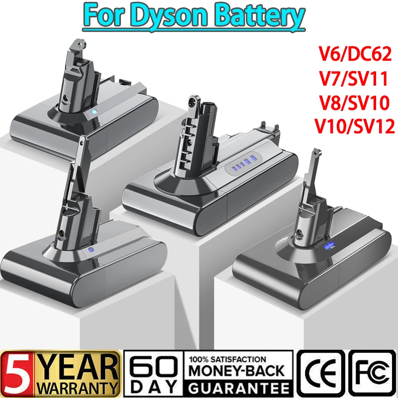 21,6 V für Dyson All Series 6000 mAh V6 V7 V8 V10 Ersatzakku DC62 SV10 SV11 SV12 CordFree Vacuum Handstaubsauger Image