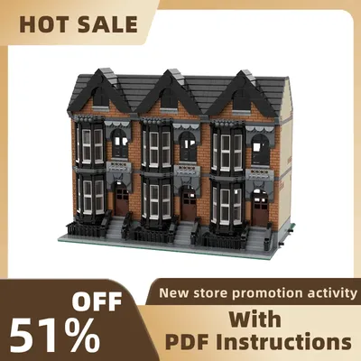 Neue Stadt heiß verkaufen Street View Moc modulare Browns tone Haus Modell Bausteine DIY kreative Image