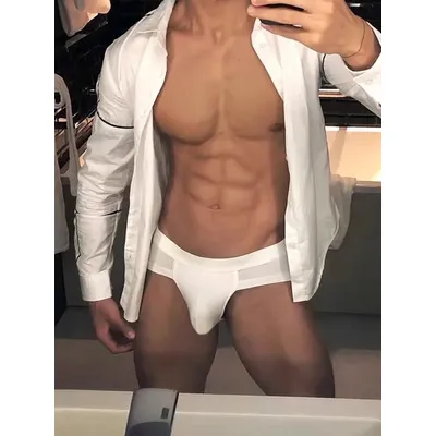 Sexy einfarbige Modal-Triangel-Slips für Herren, auslaufsichere Unterwäsche, europäischer und amerikanischer Stil Image