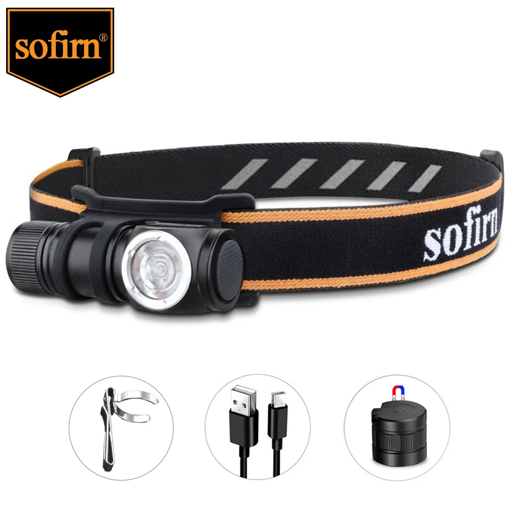 Sofirn HS10 USB C wiederaufladbare Mini 16340 Stirnlampe 1100 lm TN3535 90 CRI Winkel Taschenlampe TIR Optik mit Magnetschwanz 2 Gruppen Image