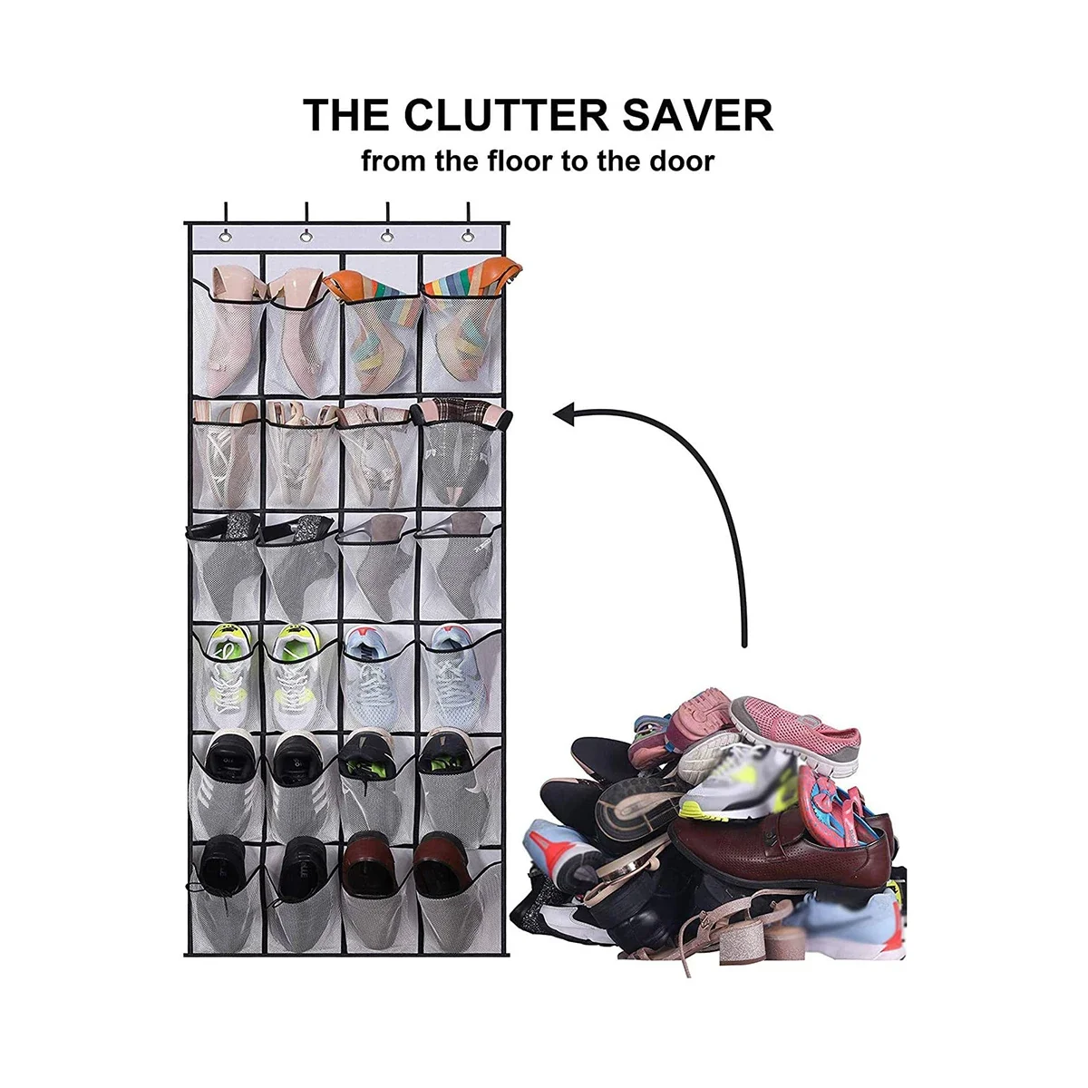 1pc-24 Gitter Wand schuhe Organizer Rack über Tür hängen Aufbewahrung halter Rack Schlafzimmer Schränke Schuhe Aufbewahrung tasche für Raum
