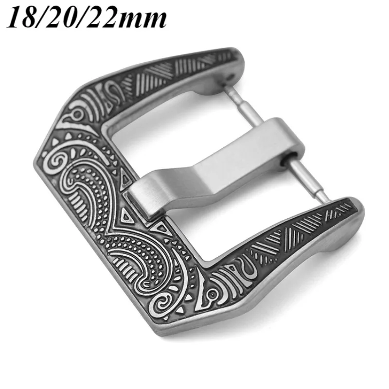 18/20/22mm Vintage Metall Armband Schnalle Universal Edelstahl Armband Pin Verschluss Ersatz für Männer Leder armband Image