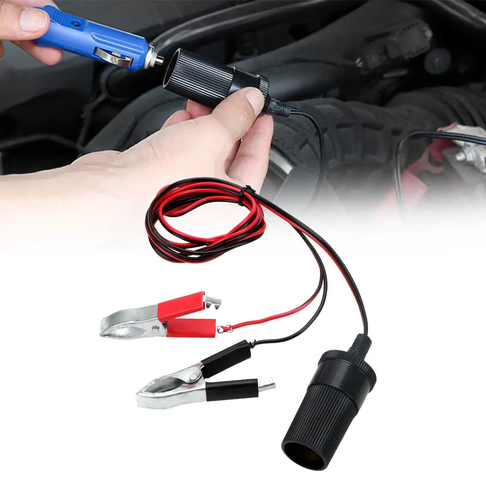 Buchse Steckdose Stecker Autozubehör Zigaretten anzünder Steckdose Adapter 12v 15a Autobatterie klemme Klemm clip Image