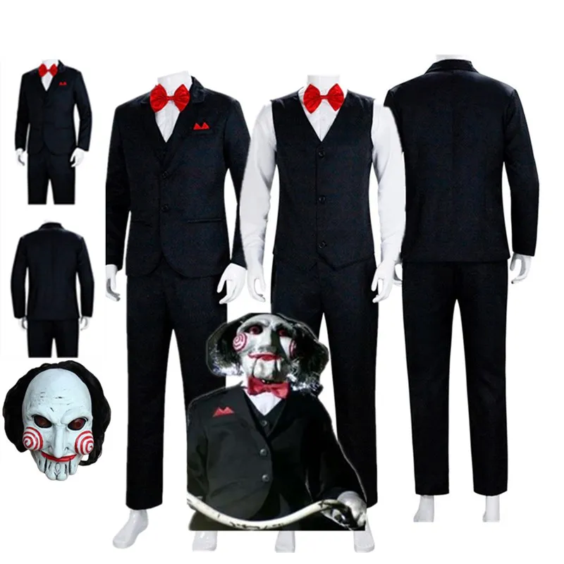 Puzzle Killer Cosplay Fantasy-Film sah Kostüm Verkleidung erwachsene Männer Uniform Mantel Hosen Maske Outfits Halloween Karneval Party Anzug Image