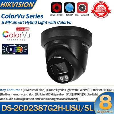 Hikvision IP-Kamera 8 MP DS-2CD2387G2H-LISU/SL 4 MP DS-2CD2347G2H-LISU/SL Smart Hybrid Light ColorVu Turm Integriertes 2-Wege-Audio