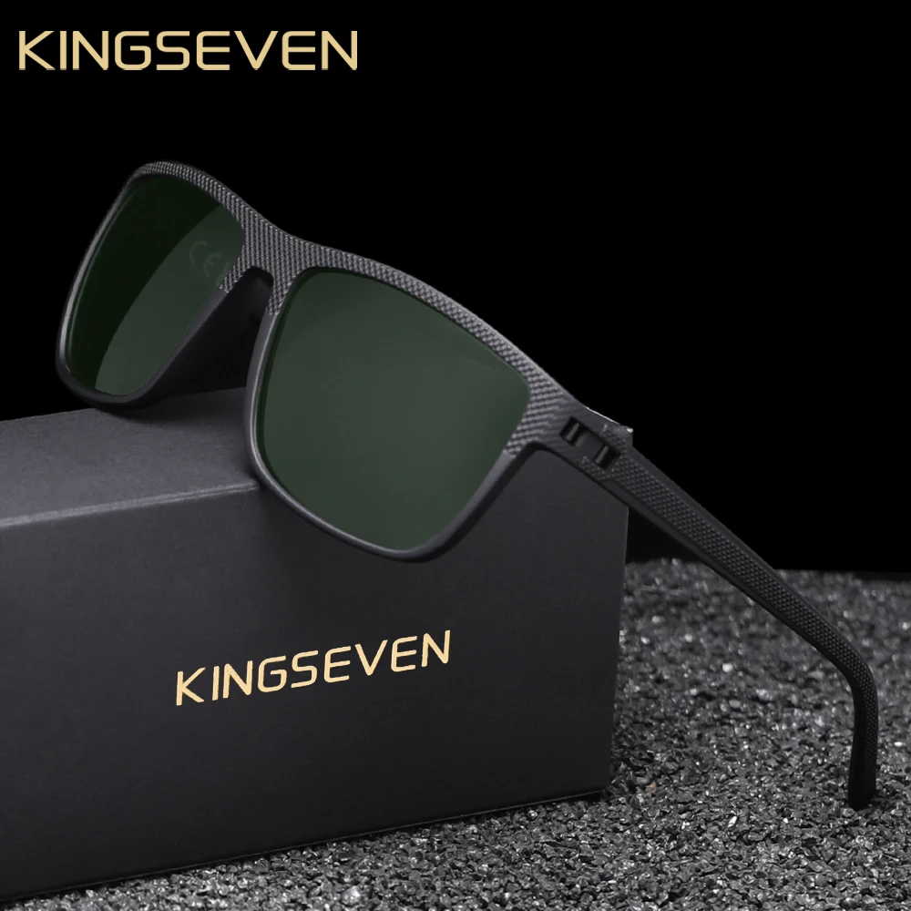 KINGSEVEN Mode Polarisierte Sonnenbrille Für Männer UV400 Gläser Rechteck Brillen Angeln Fahren Gläser Urlaub Image