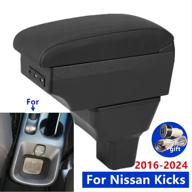 Für Nissan Kicks Armlehne box Für Nissan Kicks Auto Armlehne box 2016-2024 Innen Gewidmet Retrofit Lagerung box auto Zubehör Image