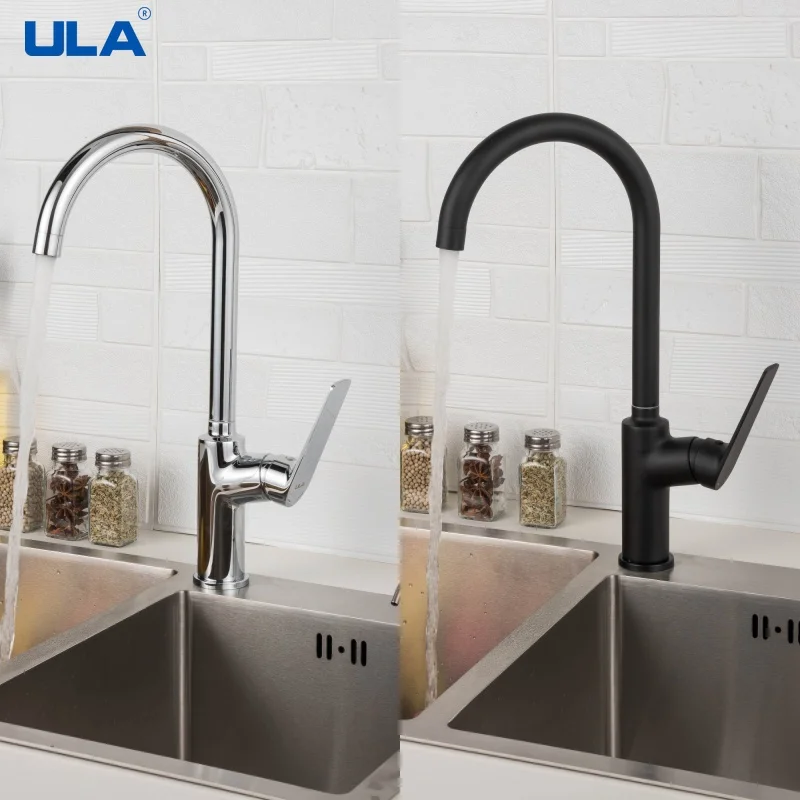 Ula Messing Küchen spüle Wasserhähne schwarz 360 drehen Küchen armatur Wasserhahn kalt heißes Wasser Küchen spüle Mischbatterien torneira de cozinha