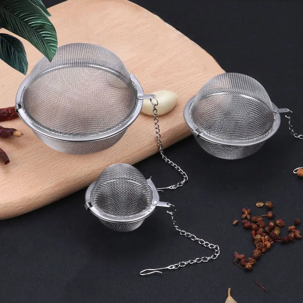 Mesh Tee Sieb Lebensmittel-grade Infuser Ball Wiederverwendbare Gewürz Filter Mit Haken up Gewürz Bälle Küche Gadgets