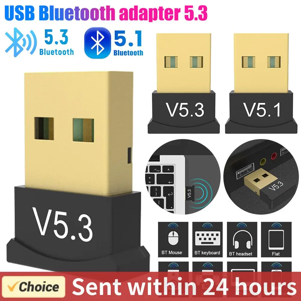 USB Bluetooth 5.3/5,1 Adapter Sender Empfänger Bluetooth Audio Bluetooth Dongle Wireless USB Adapter für Computer PC Laptop Image