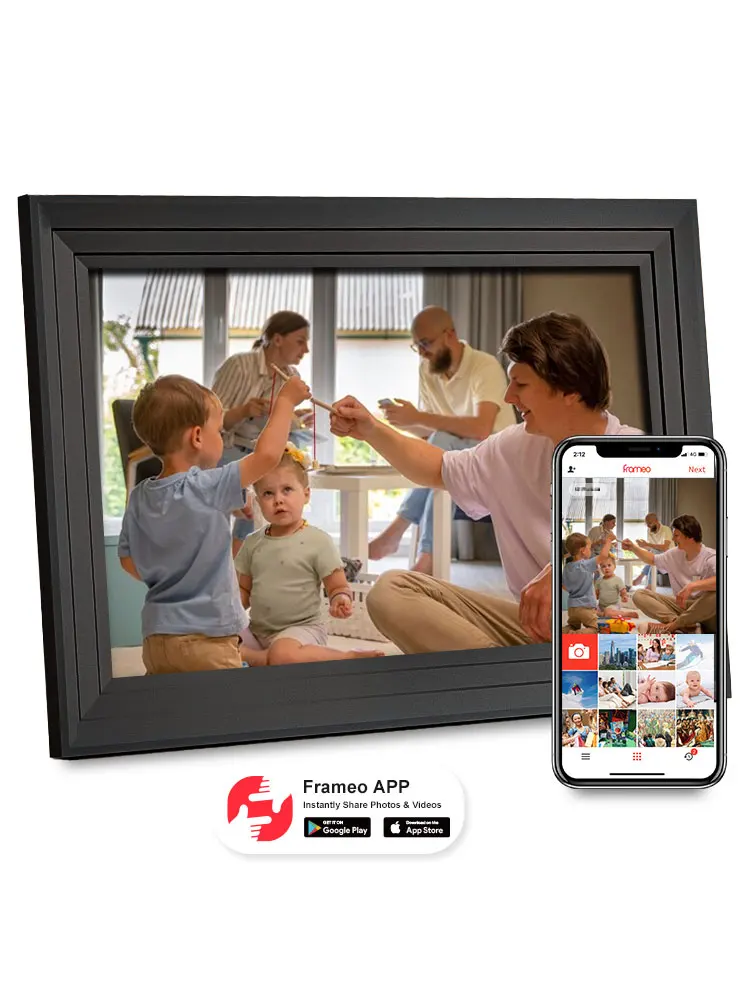 10,1-Zoll-WIFI-Cloud-Fotoalbum WIFI Digital Frame Frameo APP mit internem 32G-Speicher 1280x800 IPS-Bildschirm Image