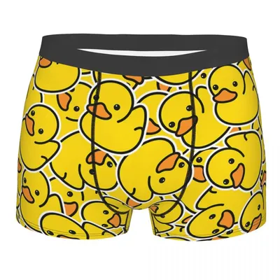 Gelbe klassische Gummi-Ente-Unterhose, Herren-Höschen, Herren-Unterwäsche, bequeme Shorts, Boxershorts Image