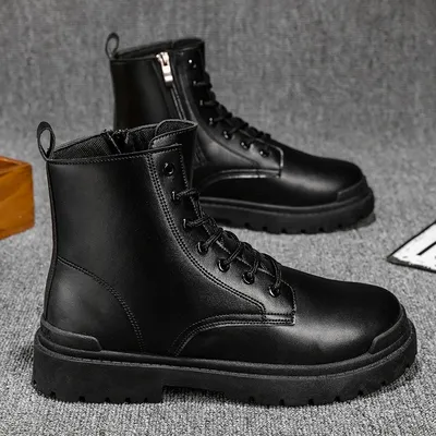 2024 new all-match military boots Snow fashion autumn new men's boots work boots outdoor boots platform boots men boots boots