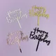 Black Gold Acrylic Happy Birthday Cake Topper Adult Kids Birthday Party Cake Topper Baby Shower Dessert Decoration Cake Flag
