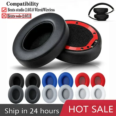 Studio 2.0 For Beats Studio 3.0 Wireless and Wired Headphone Replacement Ear Pads Cushions Ear Pads Protein Leather B0500 B0501