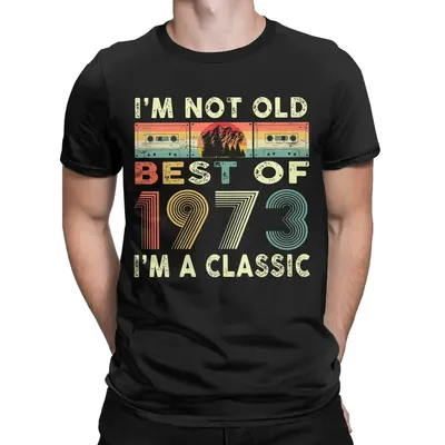 Best of 1973 50th Birthday Gifts T Shirts Men's Funny T-Shirts 50 Years Old Tee Shirt Short Sleeve