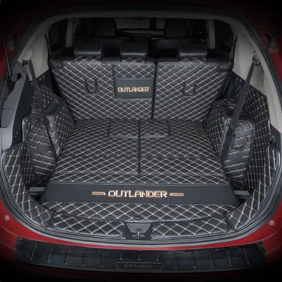 Leather Car Trunk Mats For Mitsubishi Outlander 2016-2022 7 Seater Anti-Dirty Protector Tray Cargo