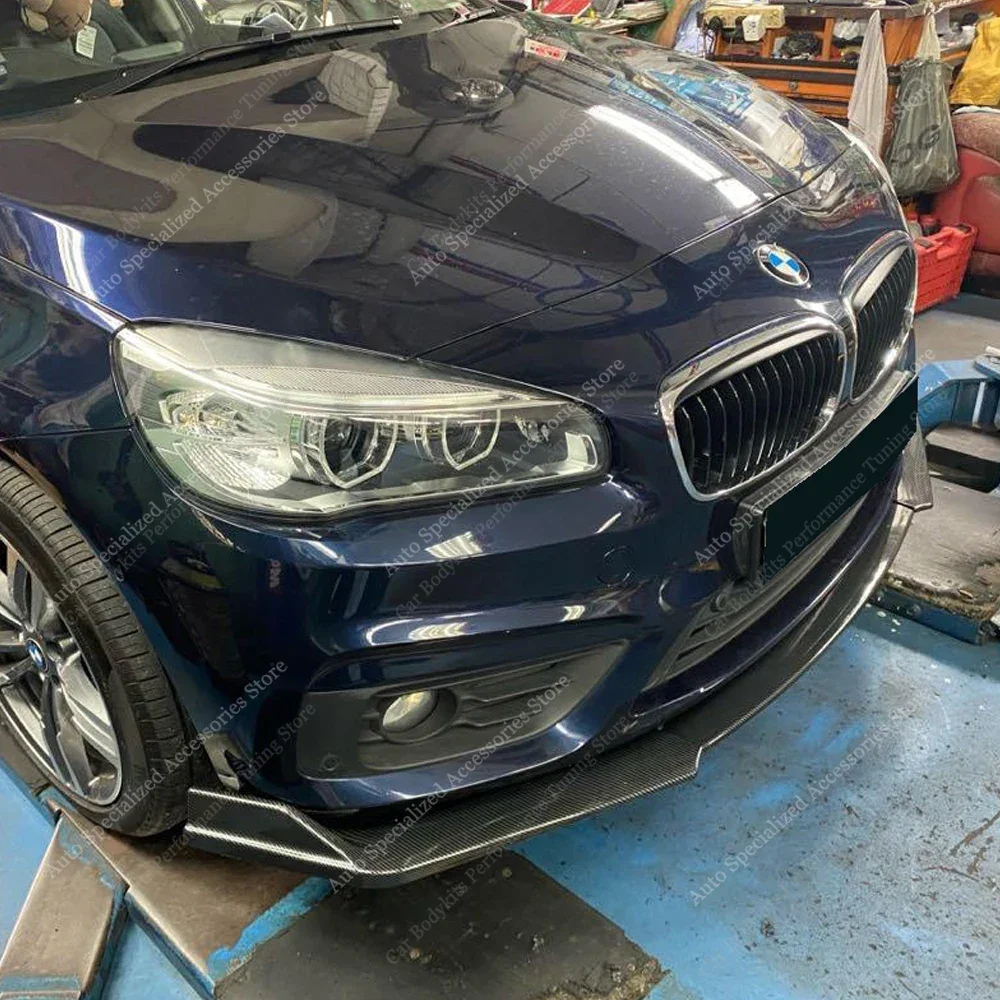 3Pcs Frontschürze Lip Spoiler Splitter Diffusor Für BMW F45 F46 218i 218d 220i 220d Touring Nicht M Sport 2014-2018 Pre-Lci Tuning Image