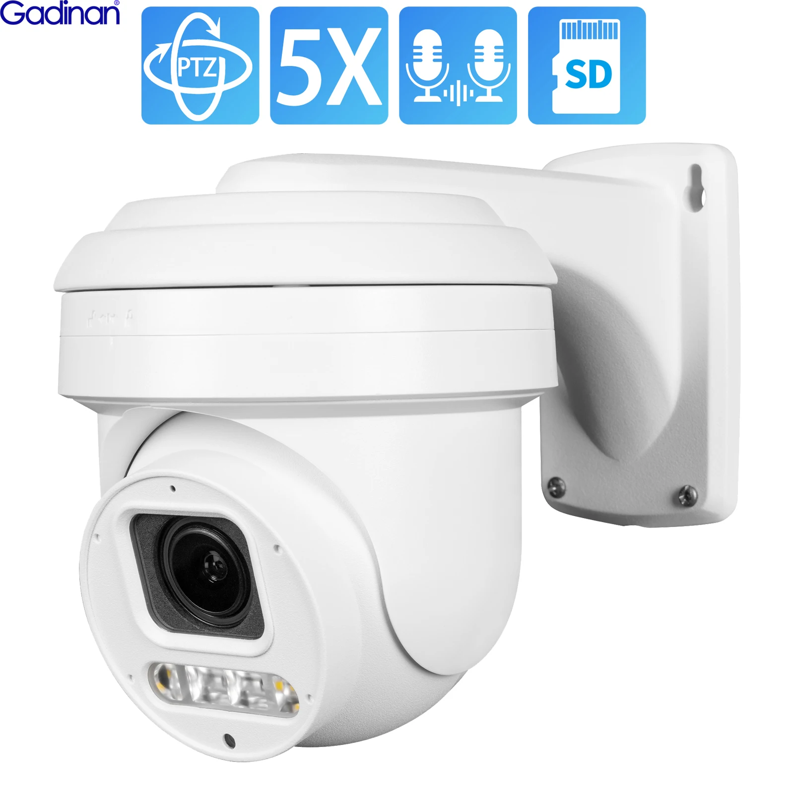 Gadinan 8MP 4K 5X Optischer Zoom IMX415 CMOS PTZ POE Metall SD Karte Im Freien Wasserdichte CCTV Sicherheit IP Kamera Zwei-wege Audio Kamera Image
