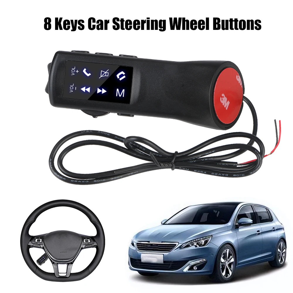 Fernbedienung Auto Lenkrad Tasten 12 V Universal 8 Tasten Drahtlose Steuerung Für Musik Telefon DVD Navigation