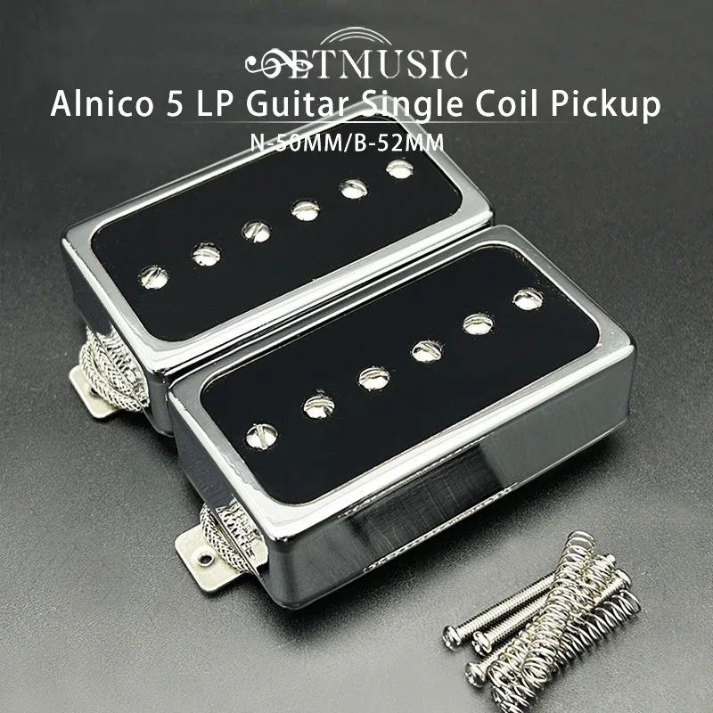 Alnico 5 Single Coil Pickup Humbucker Größe Weiß Kupfer Basepalte 50/52 MM für LP-Stil Gitarre Chrom/Gold