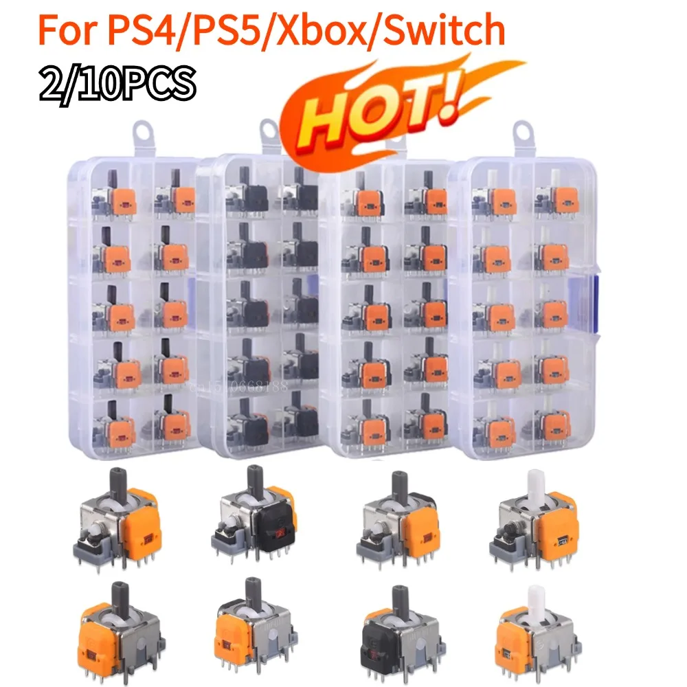 10 Stück 3D-Hall-Effekt-Joystick einstellbar ohne treibendes Daumens tiel modul Joystick-Wippmodul-Controller für ps4/ps5/xbox/Schalter Image