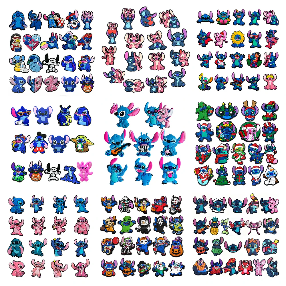 8-22 Stück heißes Spielzeug Disney Stitch Schuh Charms Cartoon Schuhe Zubehör Dekorationen passen Clog Sandalen Armband Kinder Weihnachts geschenke