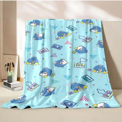 Tuxedo Sam Penguin Blanket Soft Fluffy Cartoon Throw King Size Luxury Blanket Kid Boy Adult Sofa Bed Blanket Cover Throw Gift