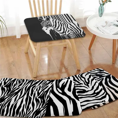 Zebra druck moderne minimalist ische Art Sitzpolster Haushalts kissen weiche Plüsch Stuhl matte Winter Büro Bar Sofa Dekor Tatami Image