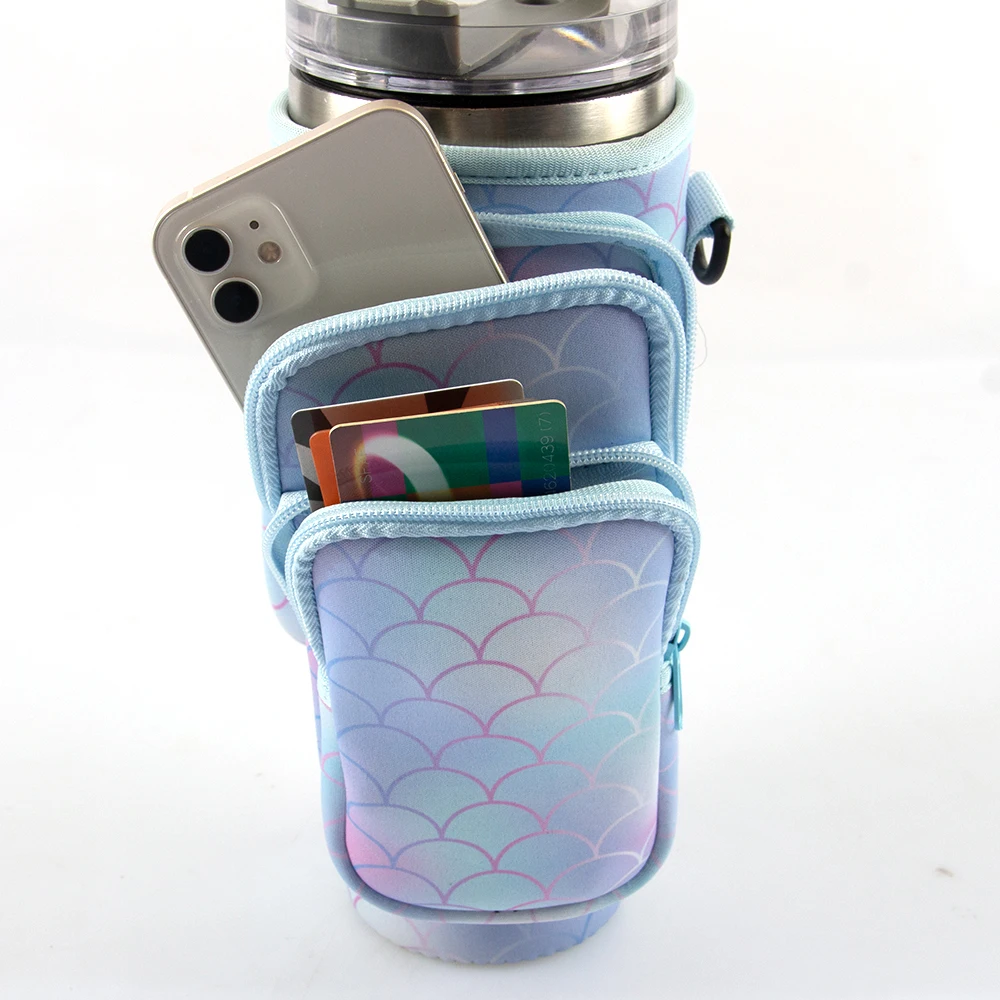 30oz 40oz Neopren isolierte Wasserflaschen-Tragetasche für Stanley Cup, Anti-Fall, rutschfeste Schutzhülle mit Riemen, Mini-Tasche Image