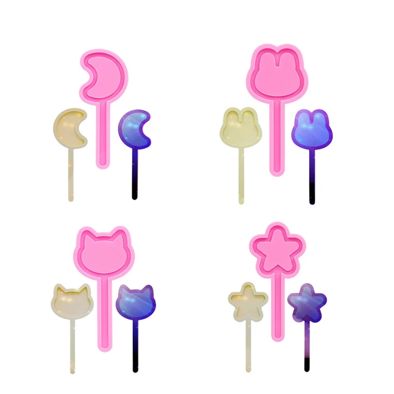 Glänzender Spiegel Zauberstab Silikon form Epoxidharz Zubehör Gips Aroma therapie dekorative Anhänger Formen Image