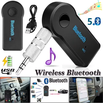 Bluetooth Aux Auto Freisprecheinrichtung 3,5 mm Wireless Aux zu Bluetooth Adapter Audio Musik Receiver Mini MP3 USB BT V3.0 Player Neu