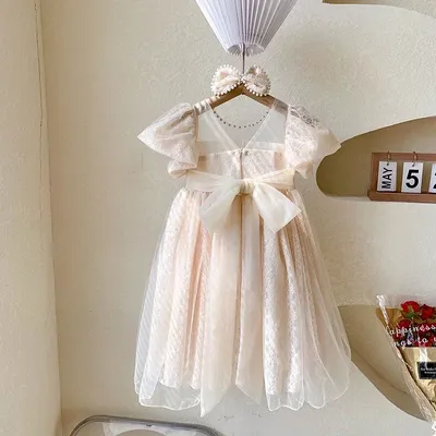 Girls Dress 2024 New Birthday Party Dress Baby Girl Lace Princess Dress Flower Girl Dresses for