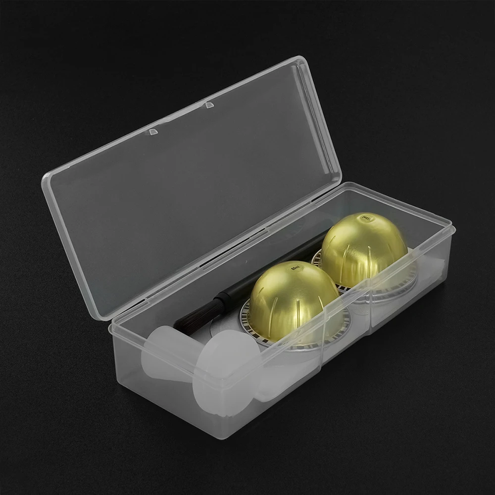 Wiederverwendbare Kaffeekapsel, kompatibel mit Vertuo Makers, Kaffeepads-Set mit Aluminiumfolienversiegelungen, Kaffeestampfer-Reinigungsbürste Image