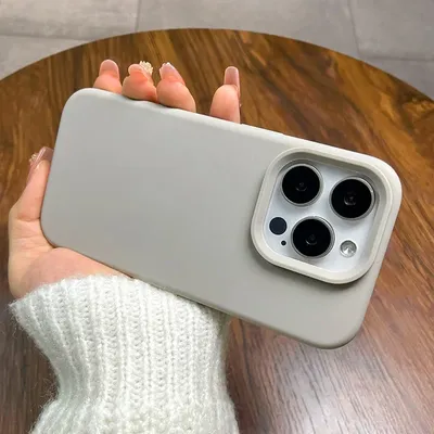 Genuine liquid silicone rugged phone case for iPhone 16 15 14 13 12 11 Pro Max Plus Titanium gray shockproof soft back cover