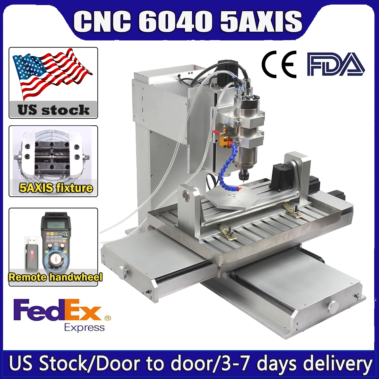 US-Lager 5-Achsen-CNC-Fräsmaschine CNC 6040 2,2 kW CNC-Fräs-Schnitzgravurmaschine CNC-Fabrik direkt verkaufen Image